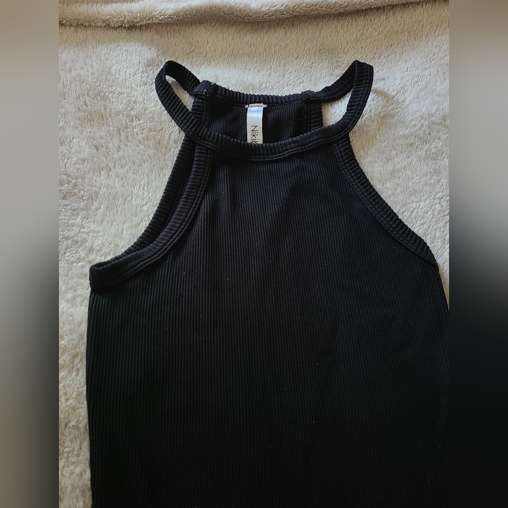 Nikibiki Women Stretchy Black Ribbed Halter Top - Picture 5 of 12